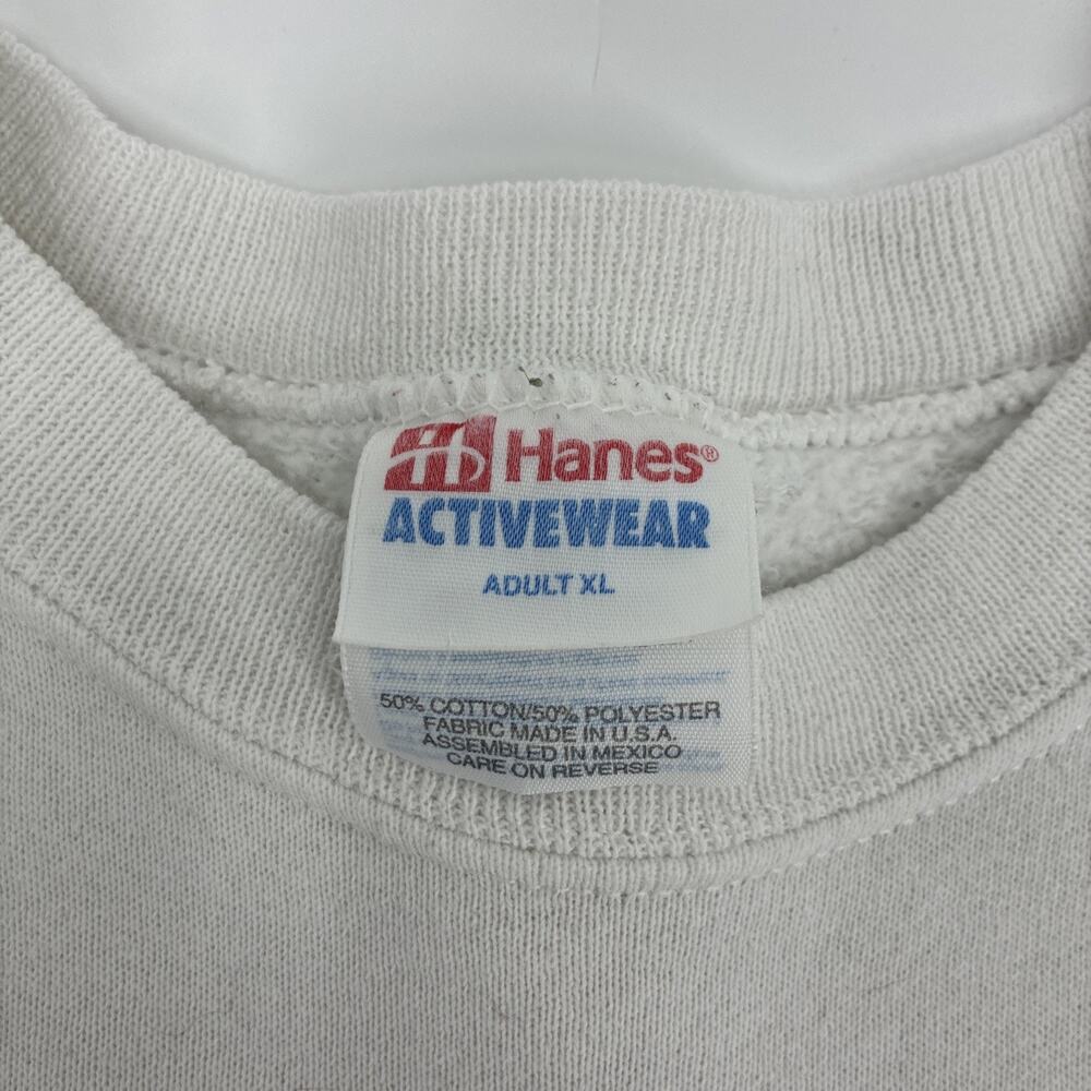 Vintage Bear Hug Nature Sweatshirt Men XL Off White Wheelhouse Pullover USA 90s - Picture 5 of 11